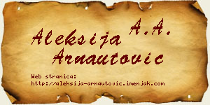 Aleksija Arnautović vizit kartica